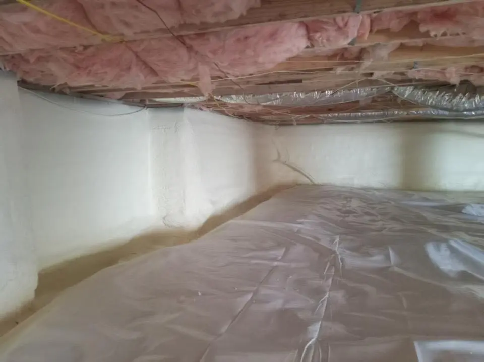 Crawl space encapsulation with closed-cell spray foam for Roof Waterproofing in Maitland